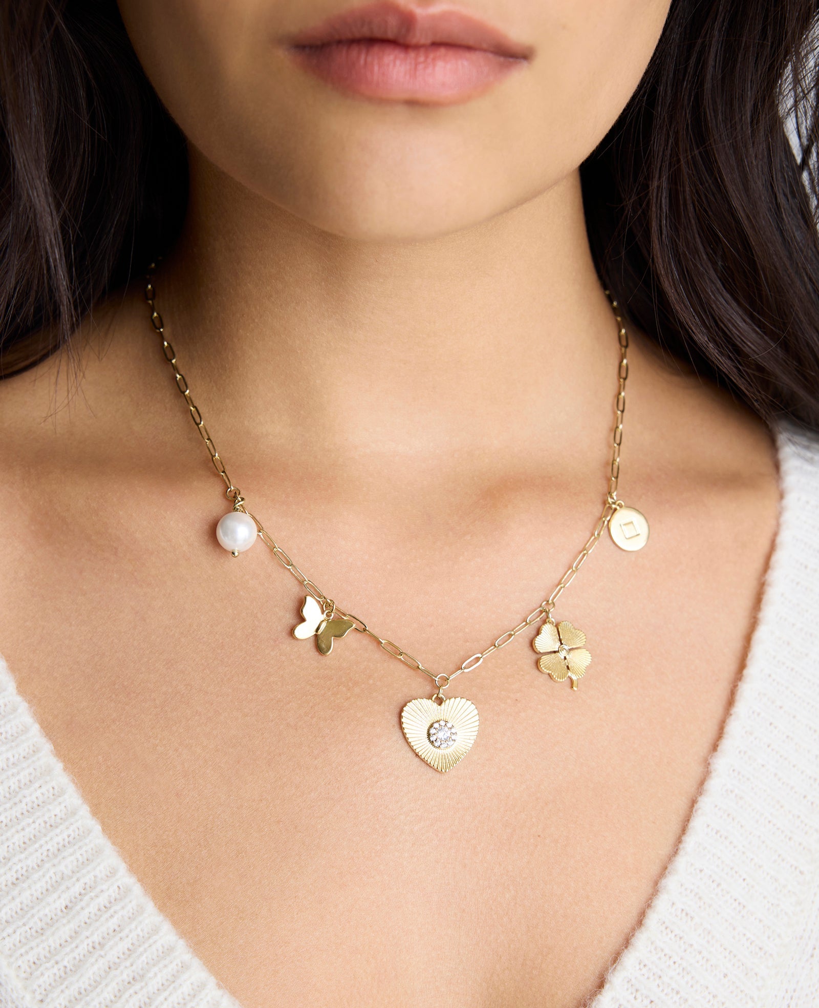 Jennifer Miller Mental Health Coalition Charm Necklace Yellow Gold