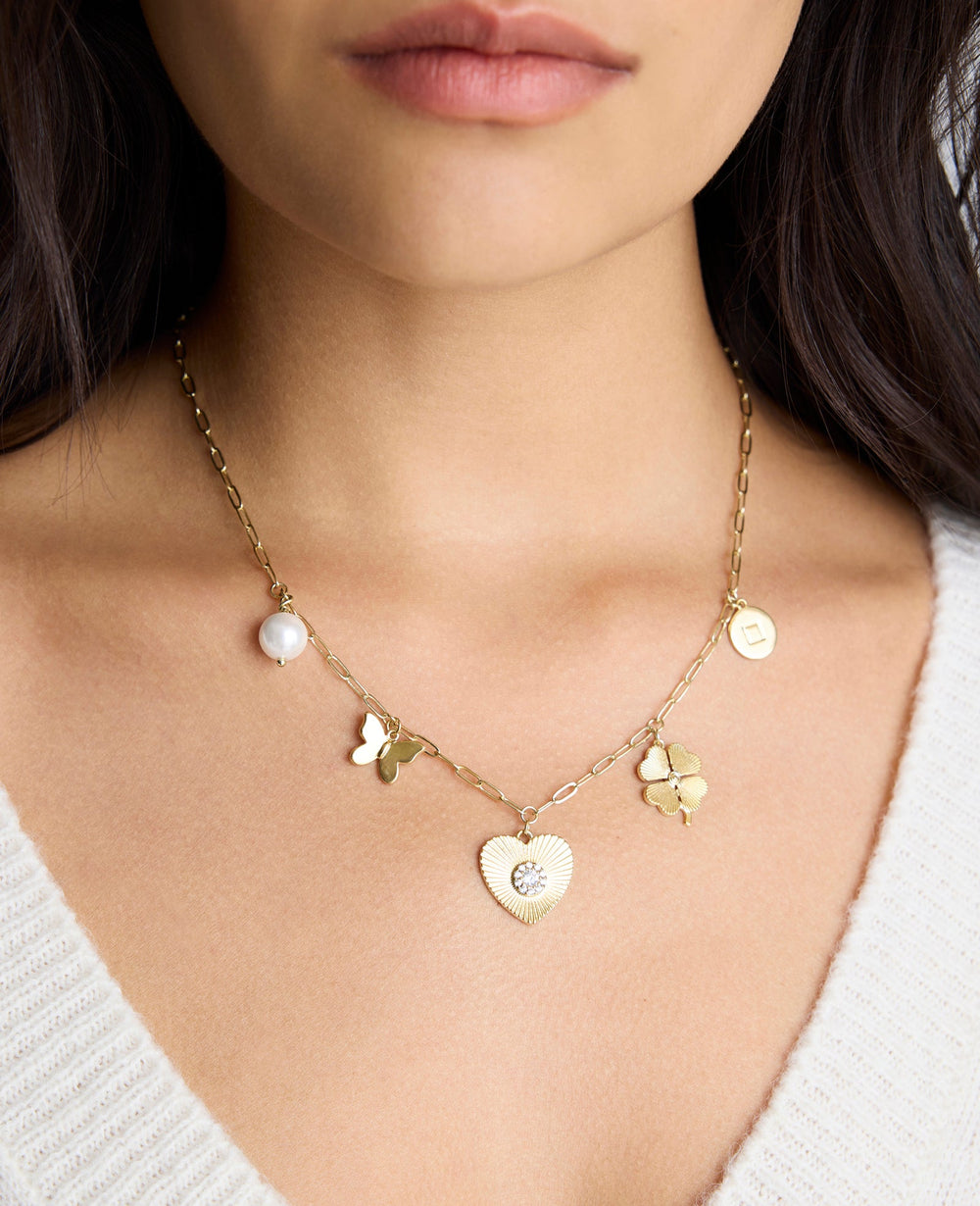 Jennifer Miller Mental Health Coalition Charm Necklace Yellow Gold