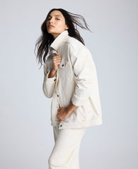 Oversized Denim Trucker Jacket Ecru Wash