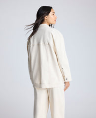 Oversized Denim Trucker Jacket Ecru Wash