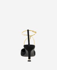 Umi T-Strap Suede Heel Black Suede