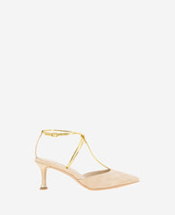 Umi T-Strap Suede Heel Buff Suede