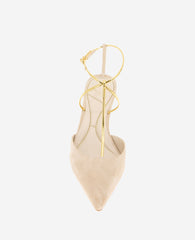 Umi T-Strap Suede Heel Buff Suede