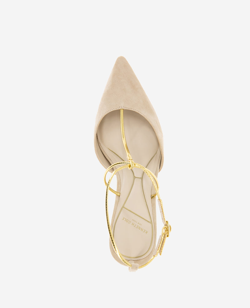 Umi T-Strap Suede Heel Buff Suede