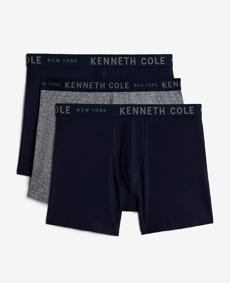 Cotton Modal Stretch Boxer Brief 3-Pack Navy / Alloy / Navy
