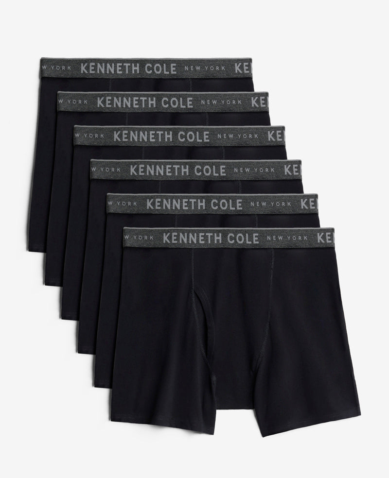 Cotton Stretch Boxer Briefs 6-Pack Black