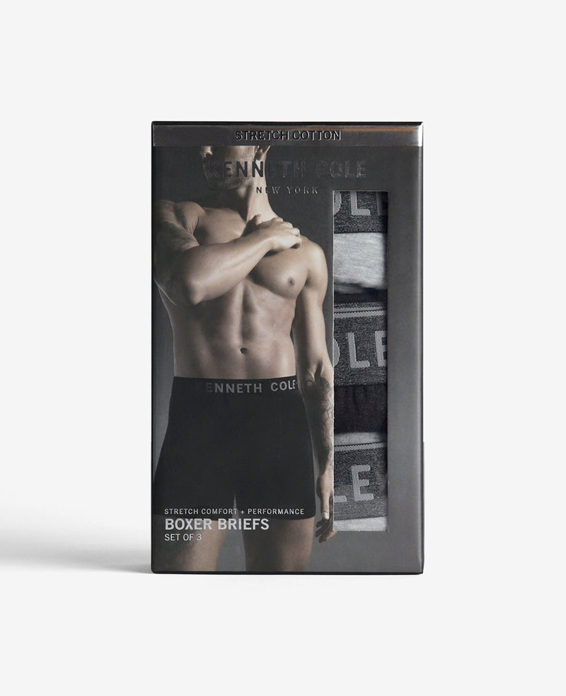 Stretch Boxer Briefs 3-Pack Black / Heather Char-Cole