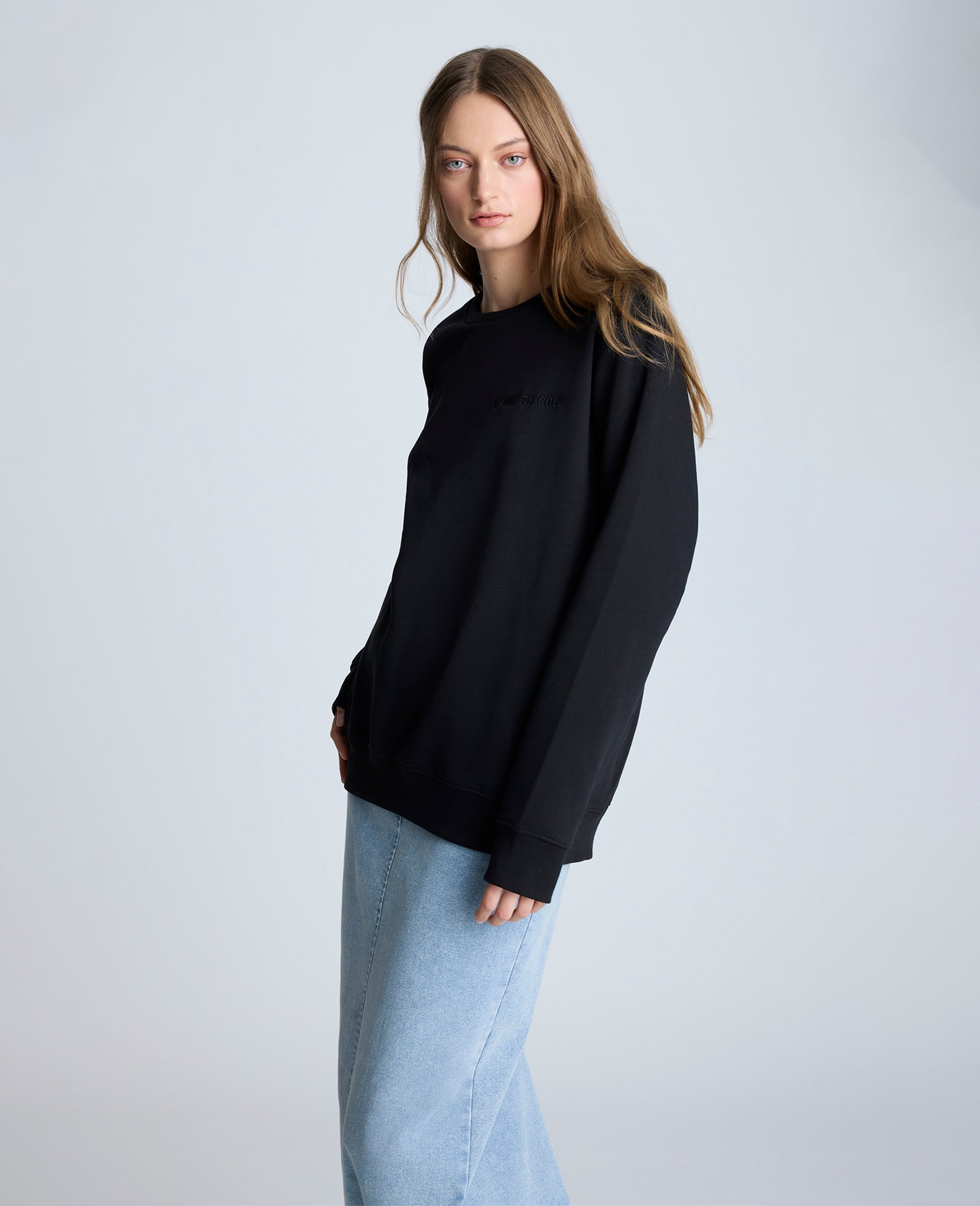 Site Exclusive! Kenneth Cole Embroidered Logo Sweatshirt Black