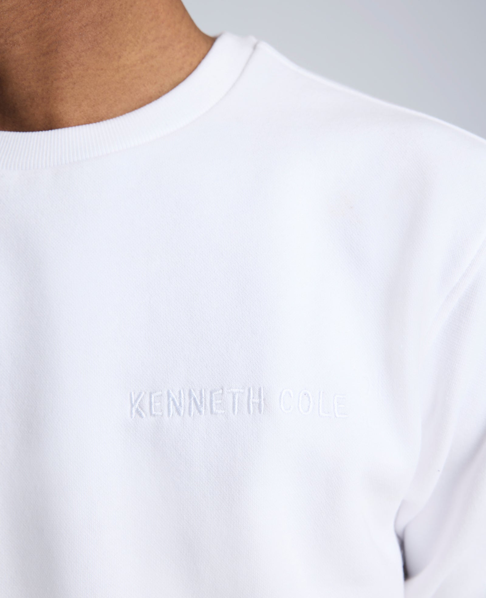 Site Exclusive! Kenneth Cole Embroidered Logo Sweatshirt White