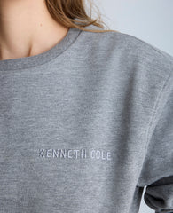 Site Exclusive! Kenneth Cole Embroidered Logo Sweatshirt Char-Cole Heather