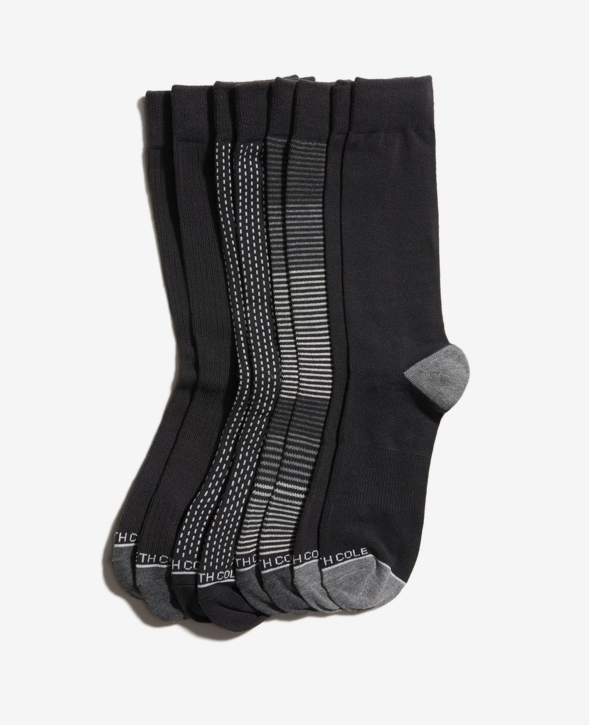 Vertical Dash Dress Crew Socks 4-Pack Black