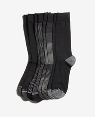 Vertical Dash Dress Crew Socks 4-Pack Black