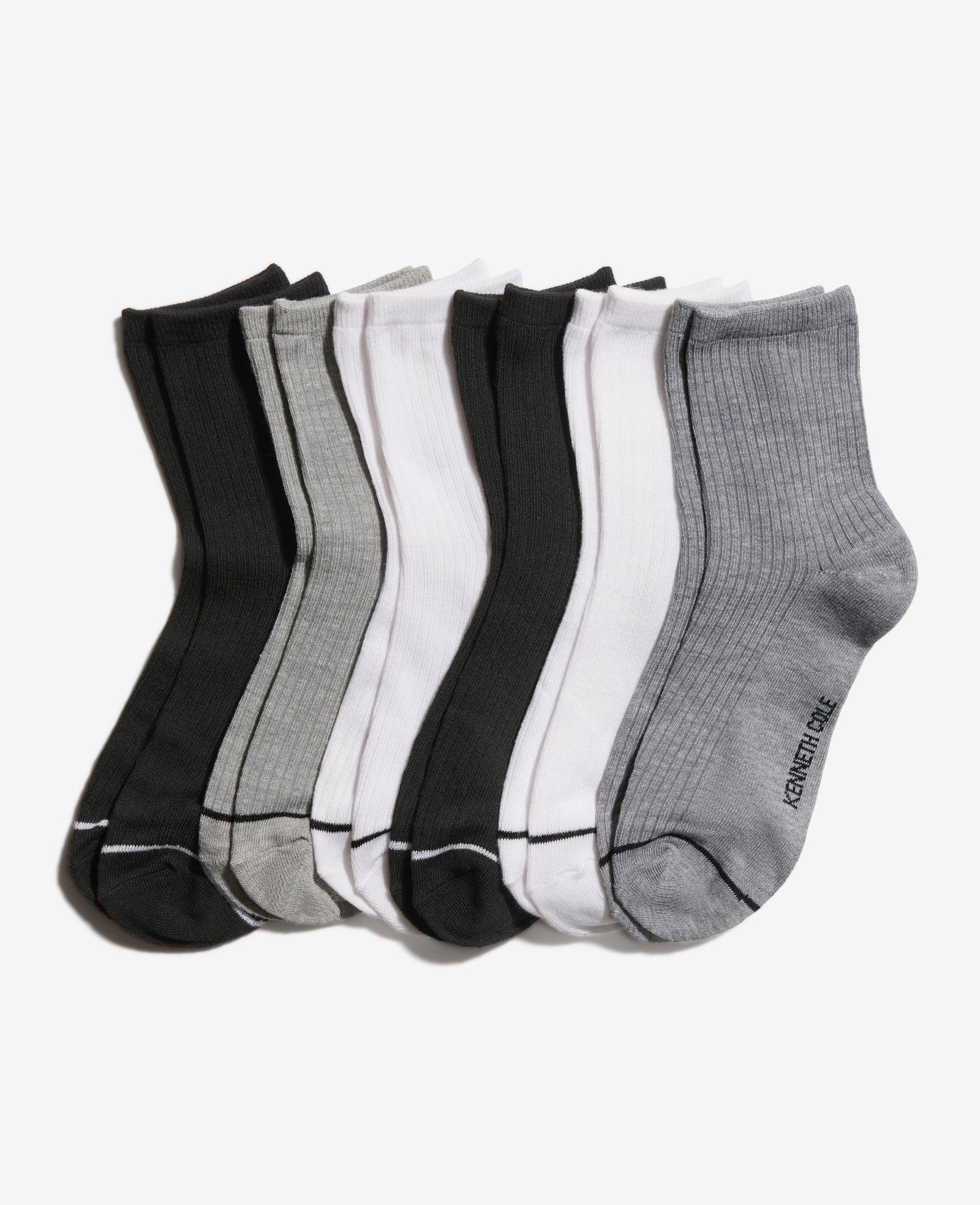Fine Rib Crew Socks 6-Pack Medium Grey