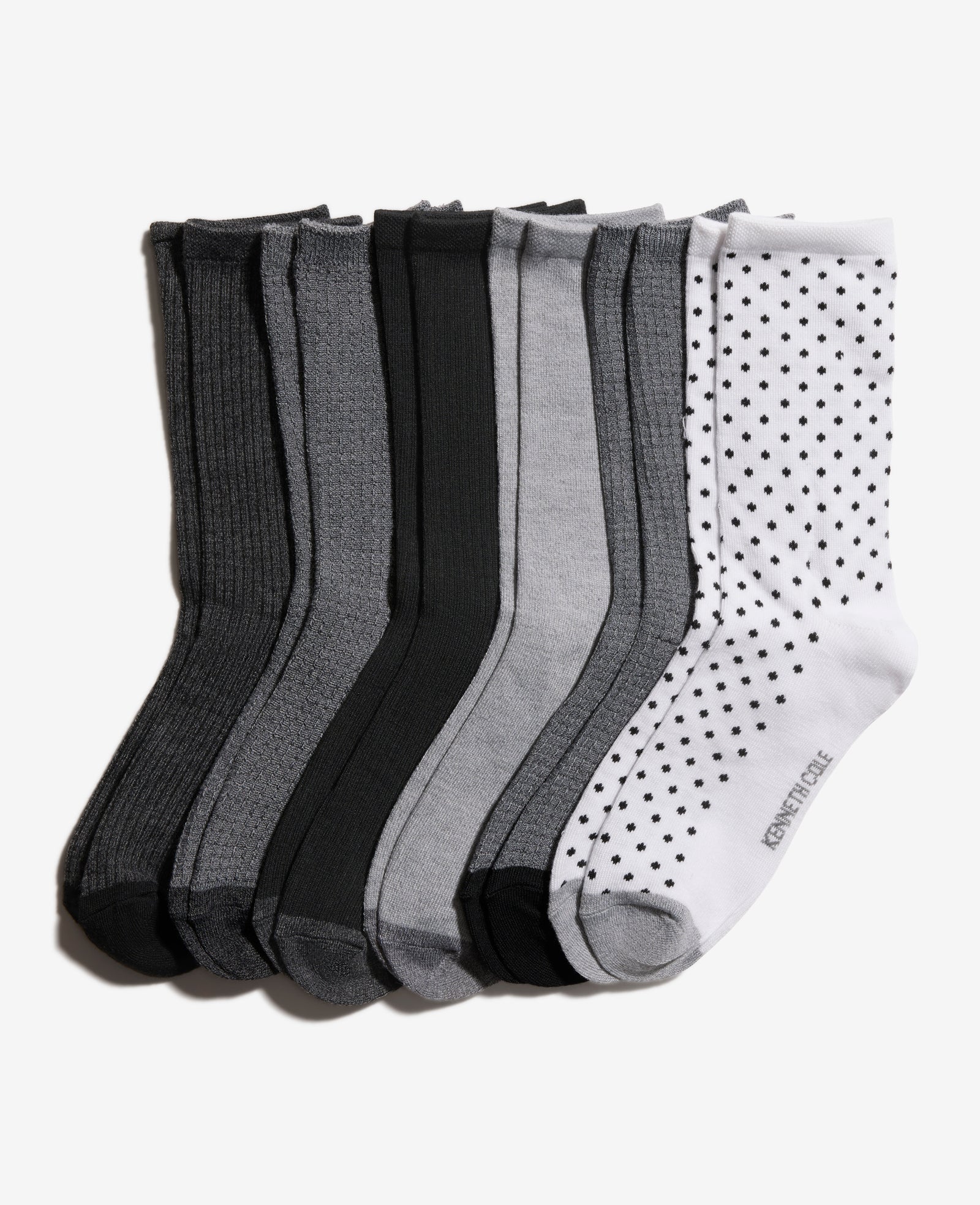 Tiny Dot Crew Socks 6-Pack White