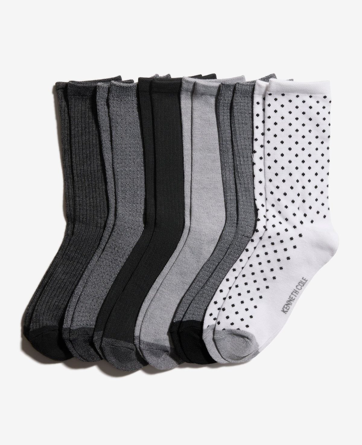 Tiny Dot Crew Socks 6-Pack White