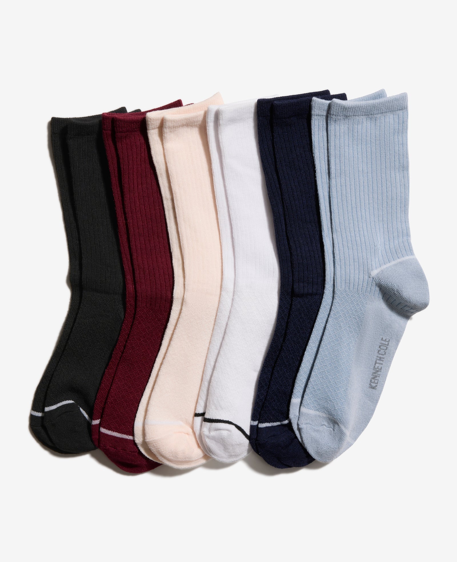 Fine Rib-Diamond Texture Crew Socks 6-Paco Xenon Blue