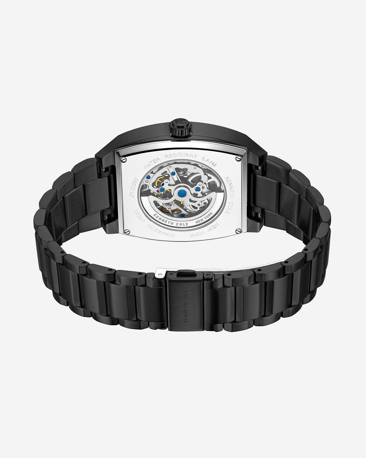 Skeleton Curved Automatic Bracelet Watch Black