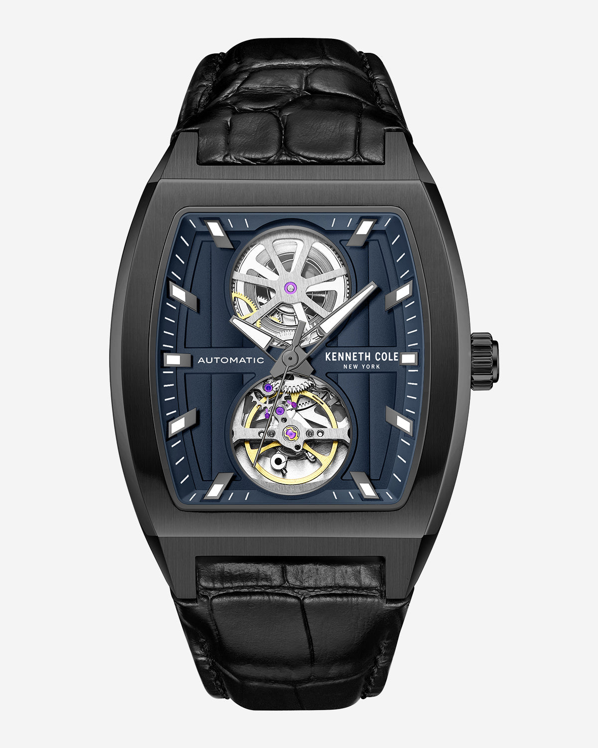 Curved Automatic Strap Watch Black