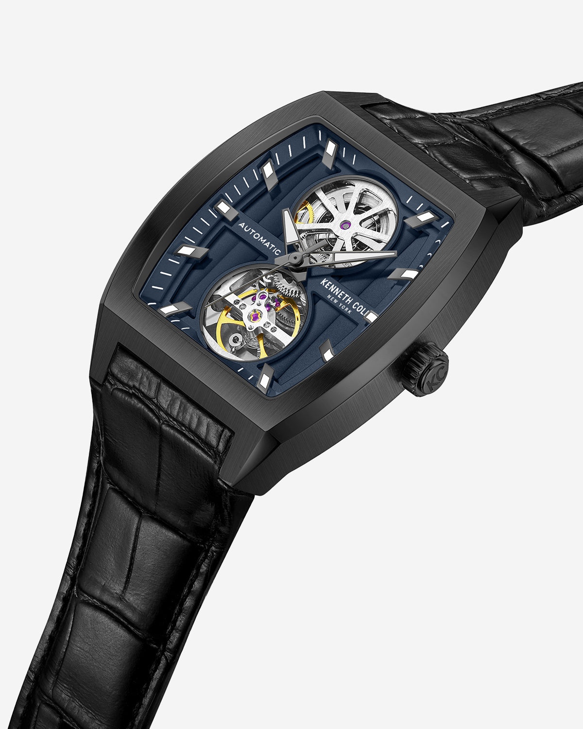 Curved Automatic Strap Watch Black