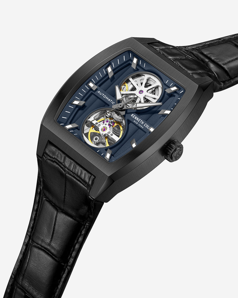 Curved Automatic Strap Watch Black
