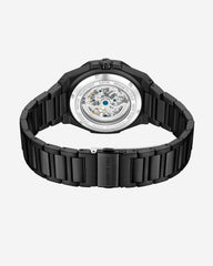 Skeleton Octagonal Automatic Bracelet Watch Black