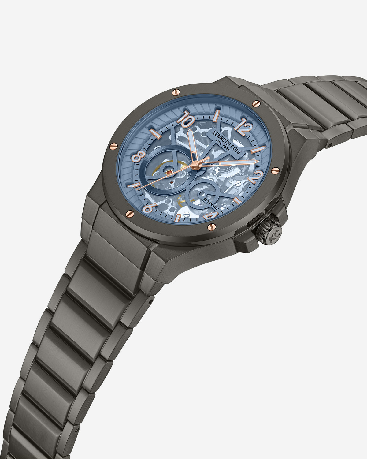 Skeleton Automatic Tinged Glass Bracelet Watch Gun