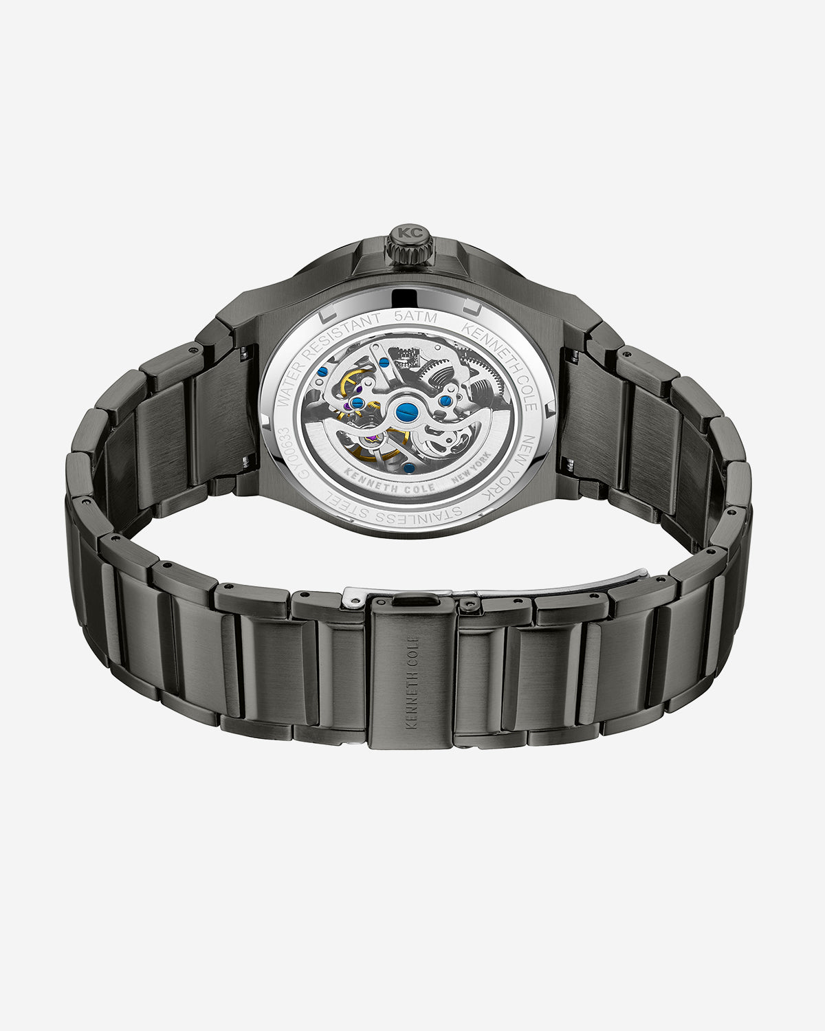 Skeleton Automatic Tinged Glass Bracelet Watch Gun