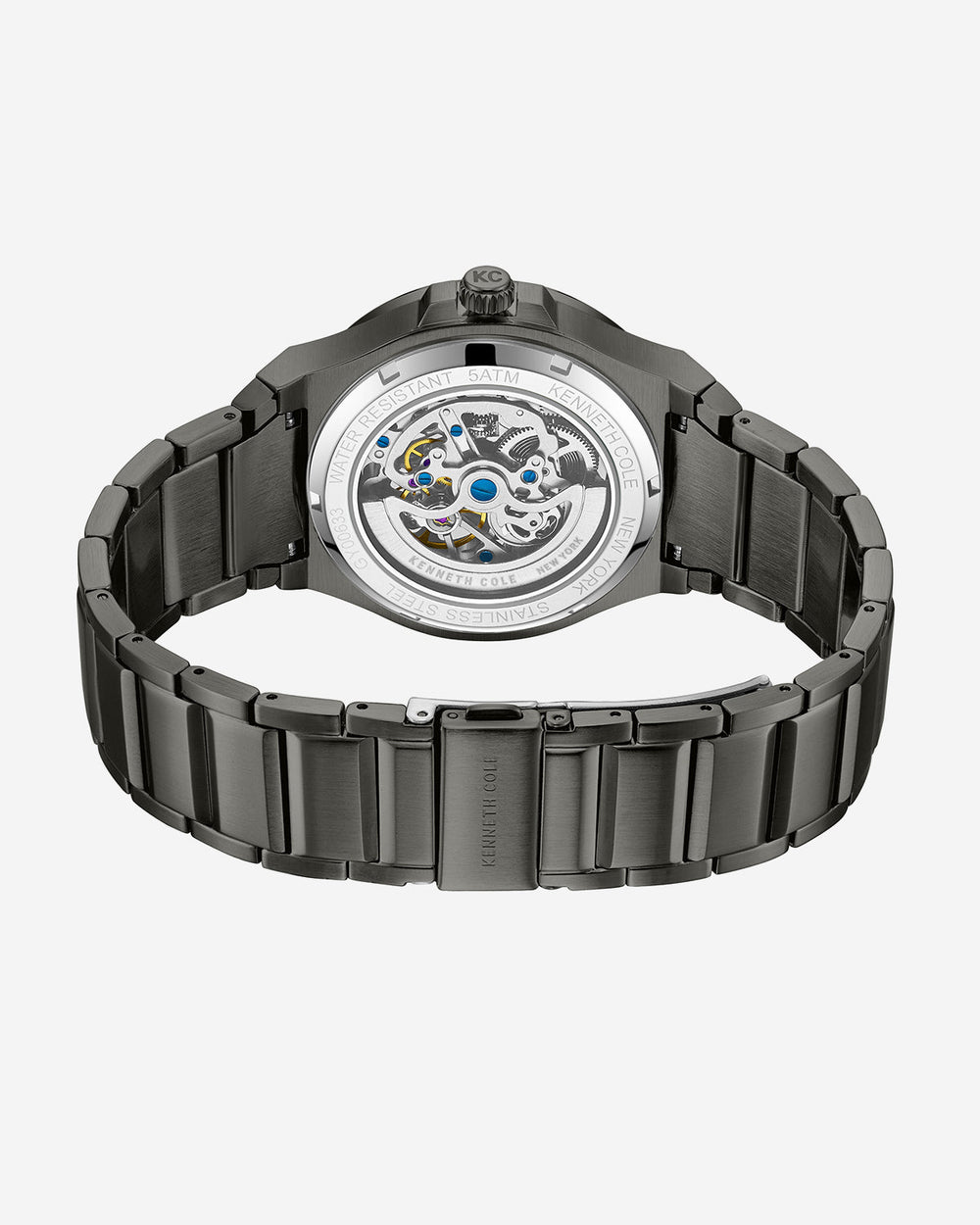 Skeleton Automatic Tinged Glass Bracelet Watch Gun