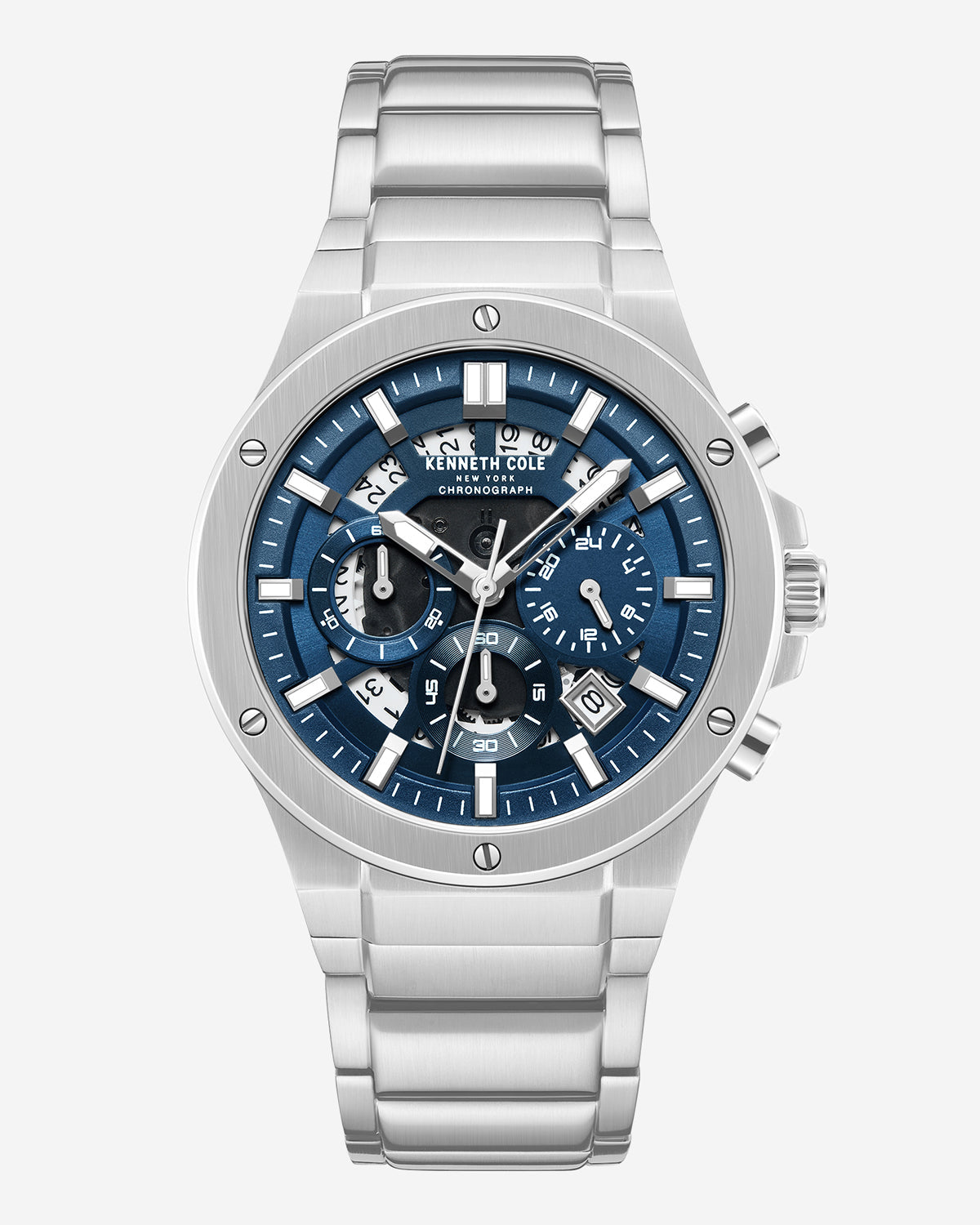 Classic Bracelet Watch With Date Disc Silver
