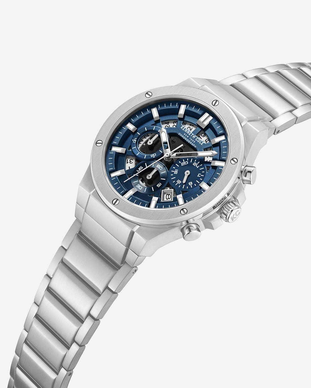 Classic Bracelet Watch With Date Disc Silver