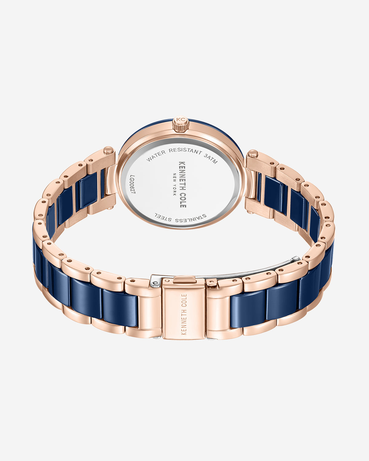 Two-Tone Classic Ceramic Bracelet Watch Blue / Rose Gold