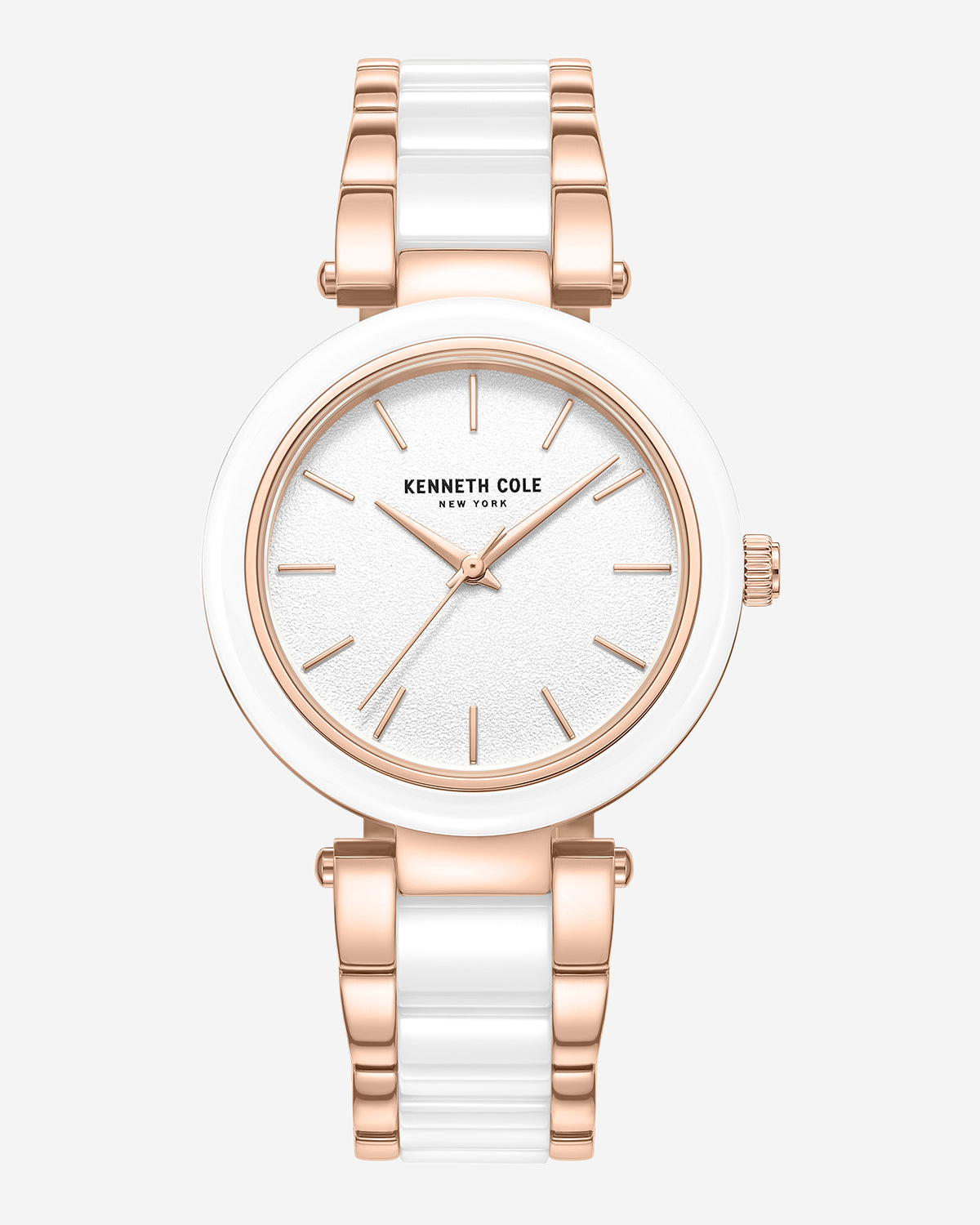 Two-Tone Classic Ceramic Bracelet Watch White / Rose Gold