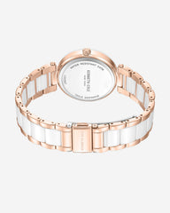 Two-Tone Classic Ceramic Bracelet Watch White / Rose Gold