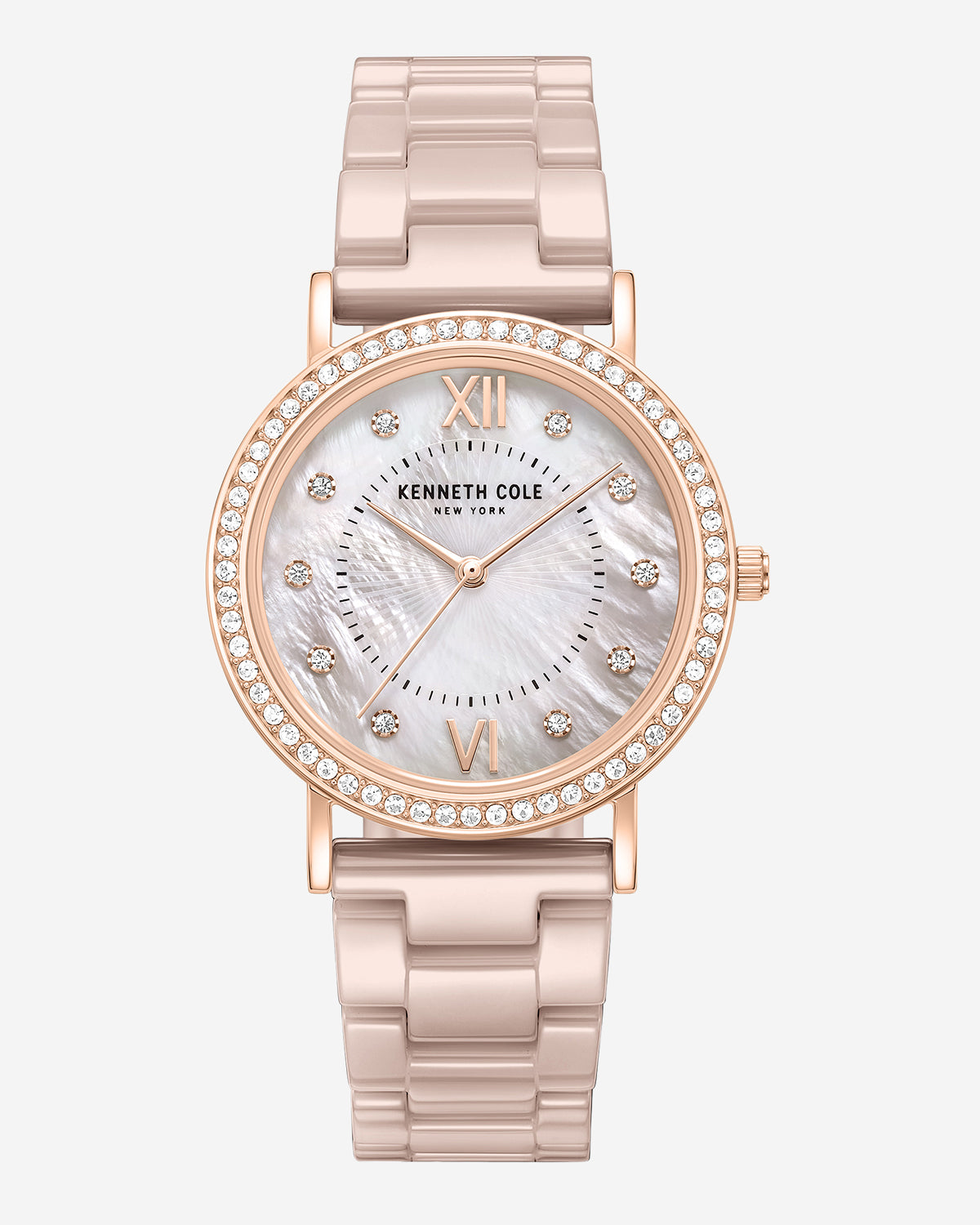 Patterned Pearl Ceramic Bracelet Watch Brown