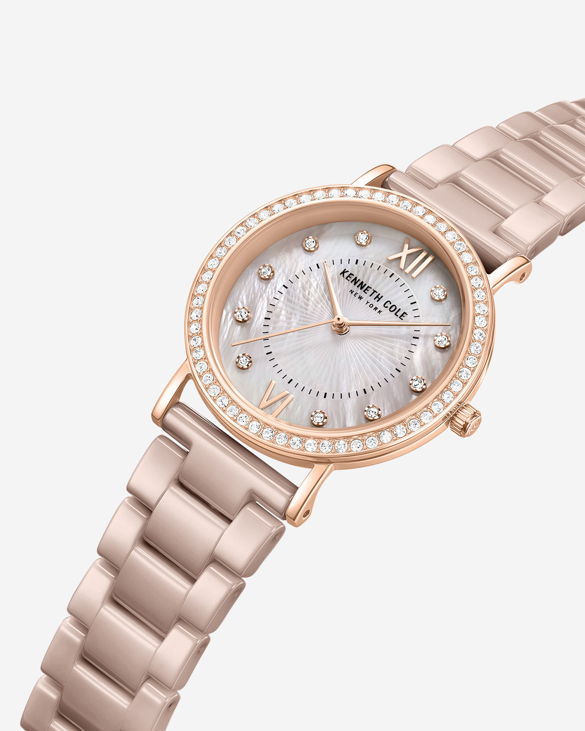 Patterned Pearl Ceramic Bracelet Watch Brown