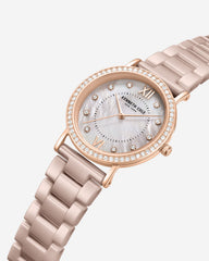 Patterned Pearl Ceramic Bracelet Watch Brown