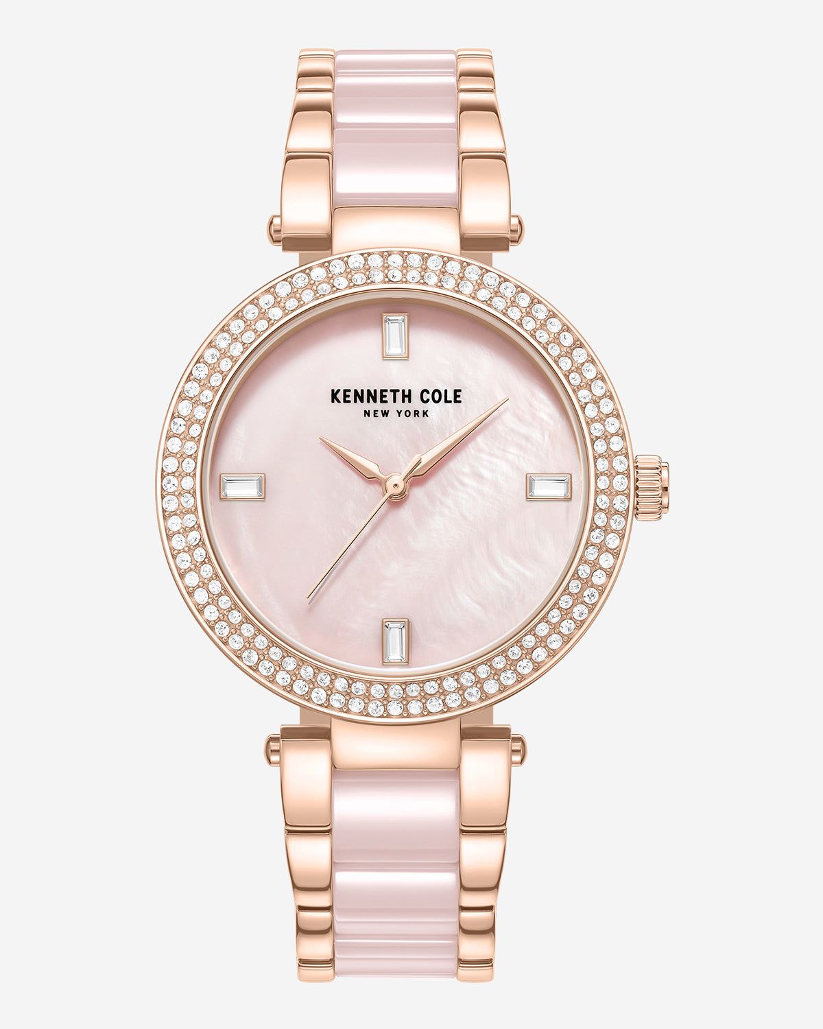 Two-Tone Classic Ceramic Pearl Bracelet Watch Pink / Rose Gold