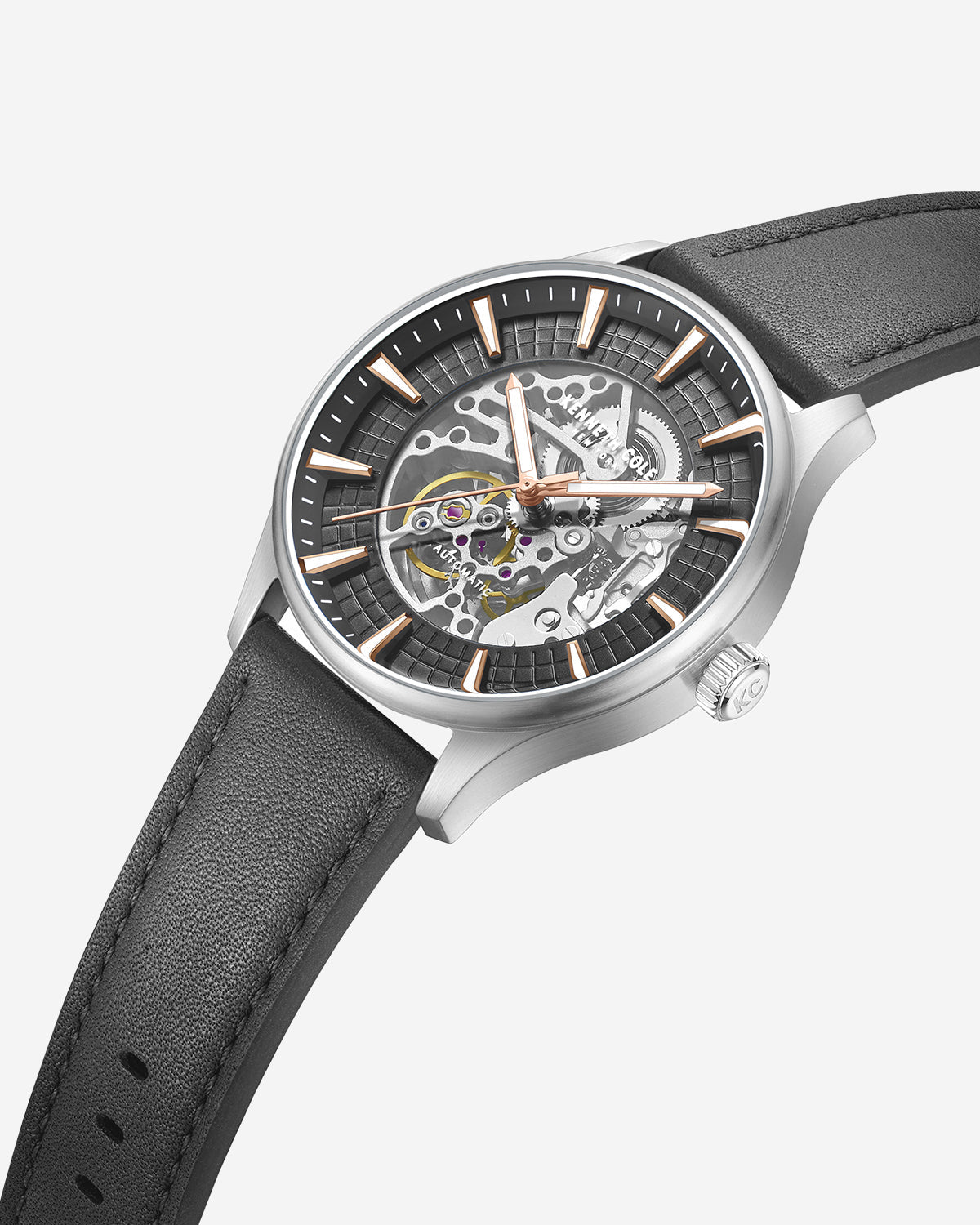 Skeleton Automatic Strap Watch Black