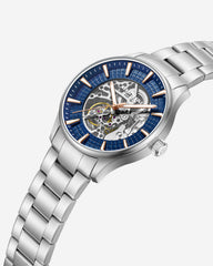 Skeleton Automatic Bracelet Watch Silver
