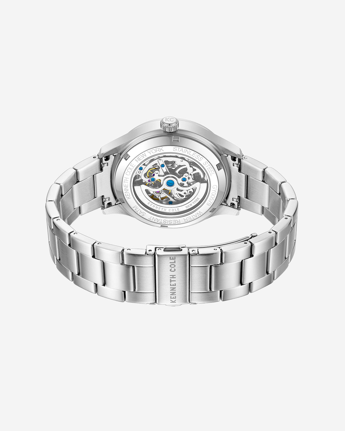 Skeleton Automatic Bracelet Watch Silver