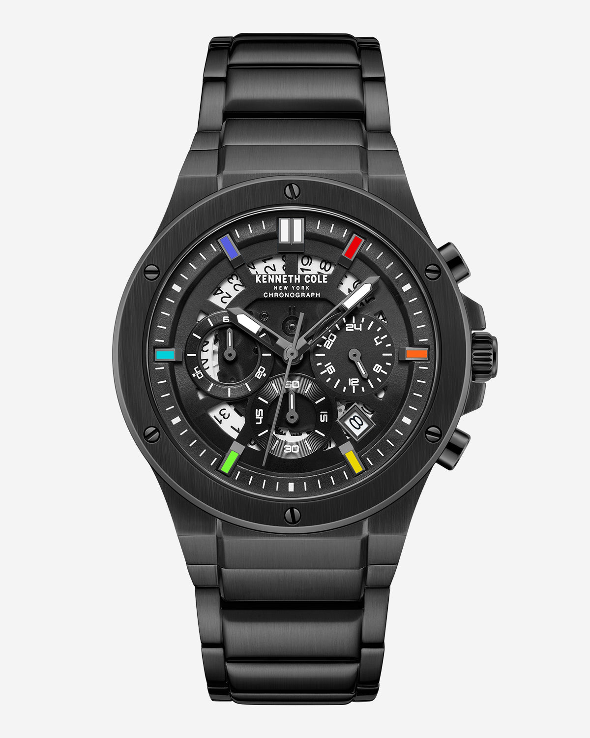 Classic Bracelet Watch With Date Disc Black