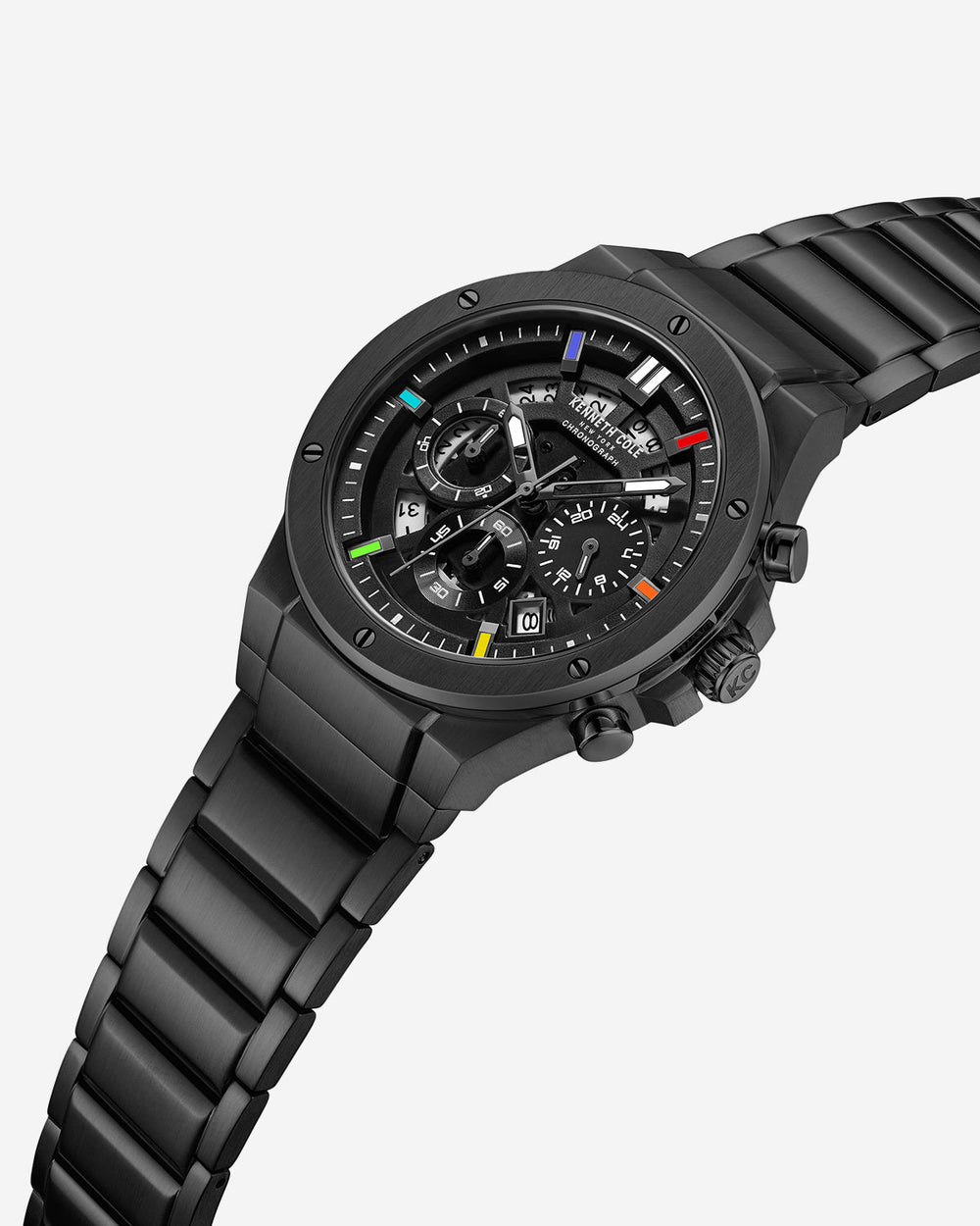 Classic Bracelet Watch With Date Disc Black