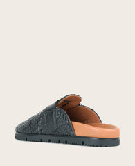 GENTLE SOULS - Brantley Buckle Woven Leather Mule Black Woven Leather