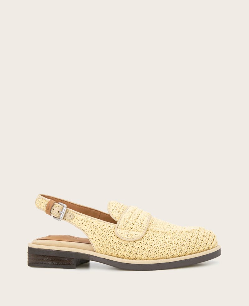 GENTLE SOULS - Caleb Raffia Slingback Natural Raffia