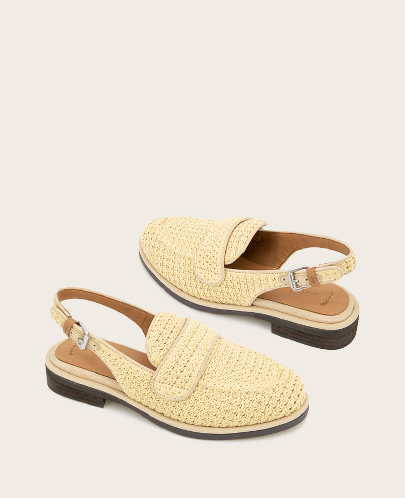 GENTLE SOULS - Caleb Raffia Slingback Natural Raffia