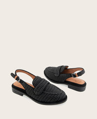 GENTLE SOULS - Caleb Raffia Slingback Black Raffia