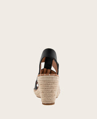 GENTLE SOULS - Capelin Leather Espadrille Wedge Black Leather