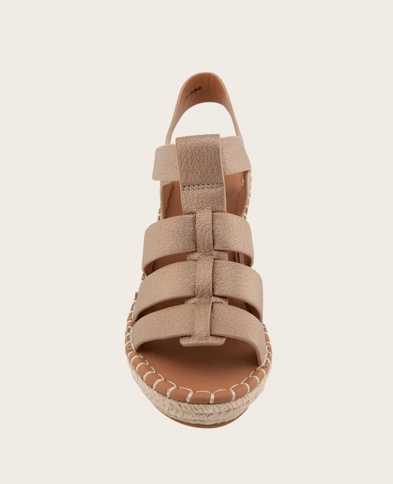 GENTLE SOULS - Capelin Metallic Esparille Wedge Matte Gold Leather