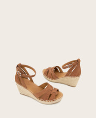 GENTLE SOULS - Coolie Nubuck Espadrille Wedge Luggage Nubuck