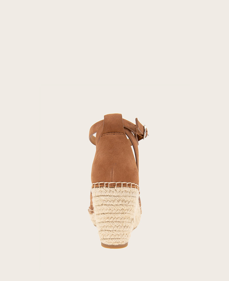 GENTLE SOULS - Coolie Nubuck Espadrille Wedge Luggage Nubuck